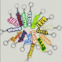 Print Cord Custom 3D-Printed Name Keychains, Personalised Text Design, Durable Plastic, Multi-Colour